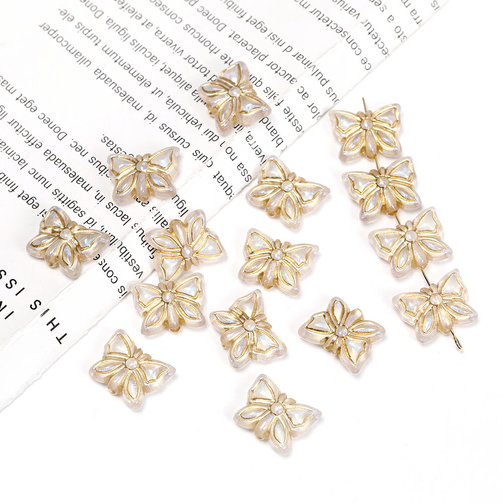 アクリルビーズ アンティーク調アクリルビーズ 蝶型 11×14.5mm（10ヶ）