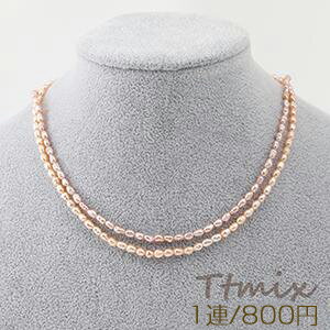 高品質淡水パールネックレス 不規則オーバル 3-4mm（1連）