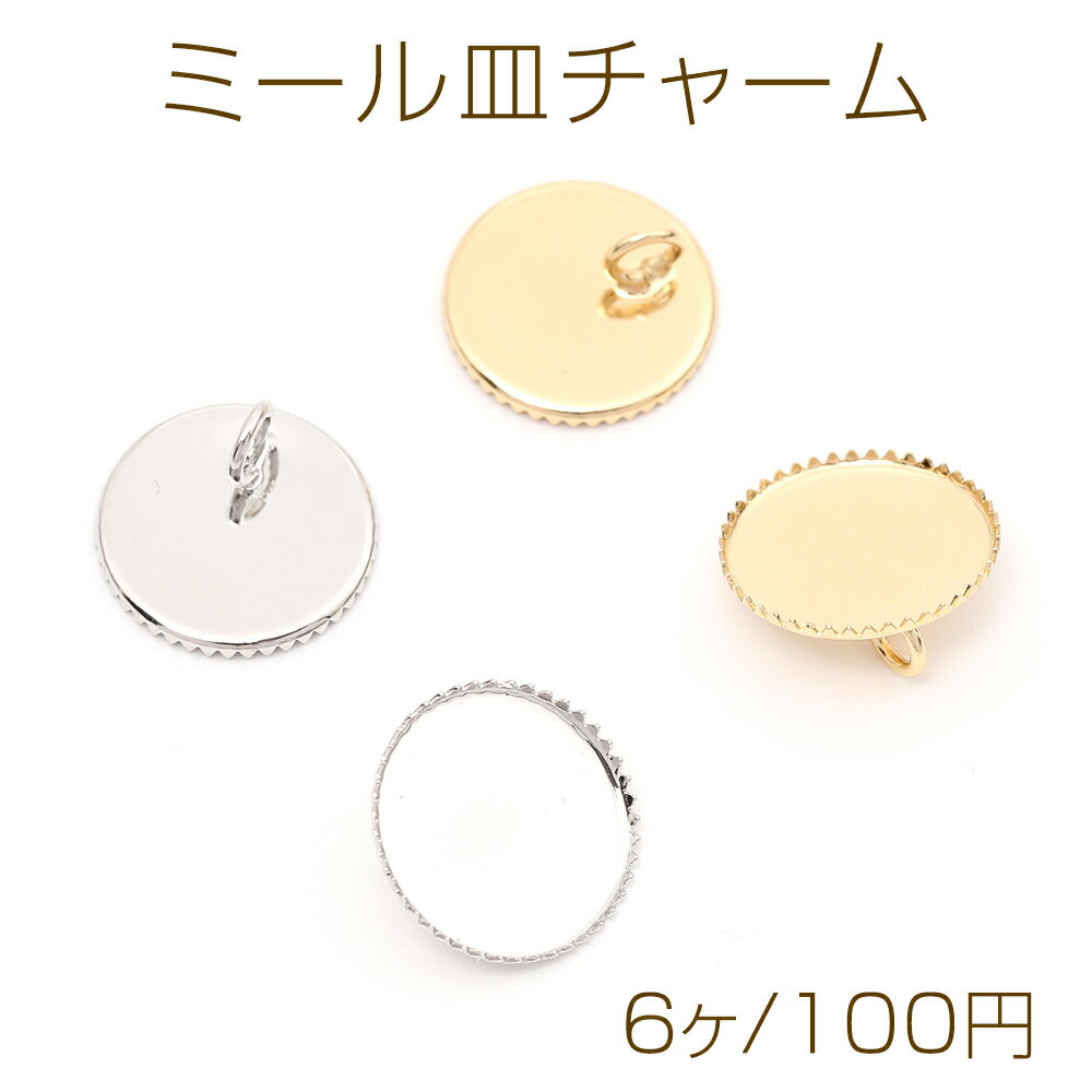 ミール皿チャーム ラウンド 円形 丸型 裏面カンあり 10mm（6ヶ）
