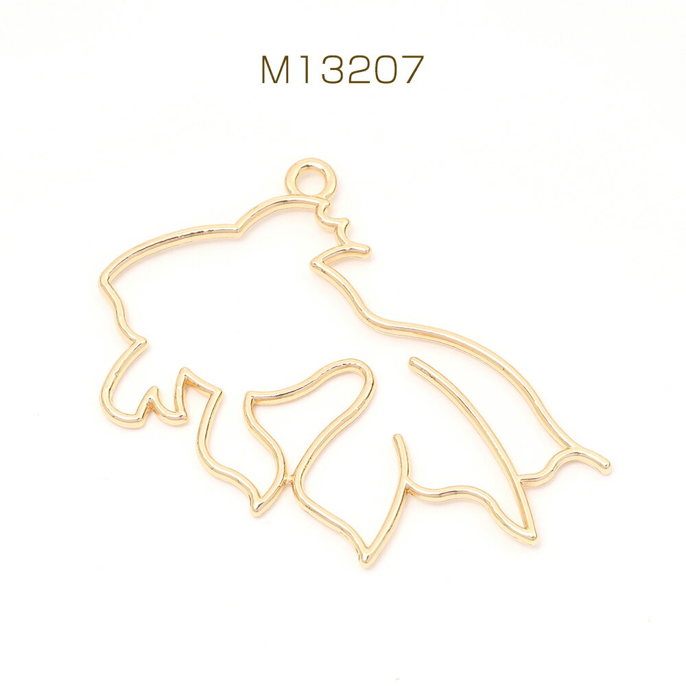 レジンフレームチャーム 金魚 錦魚 1カン付き ゴールド 37×59mm（4ヶ）