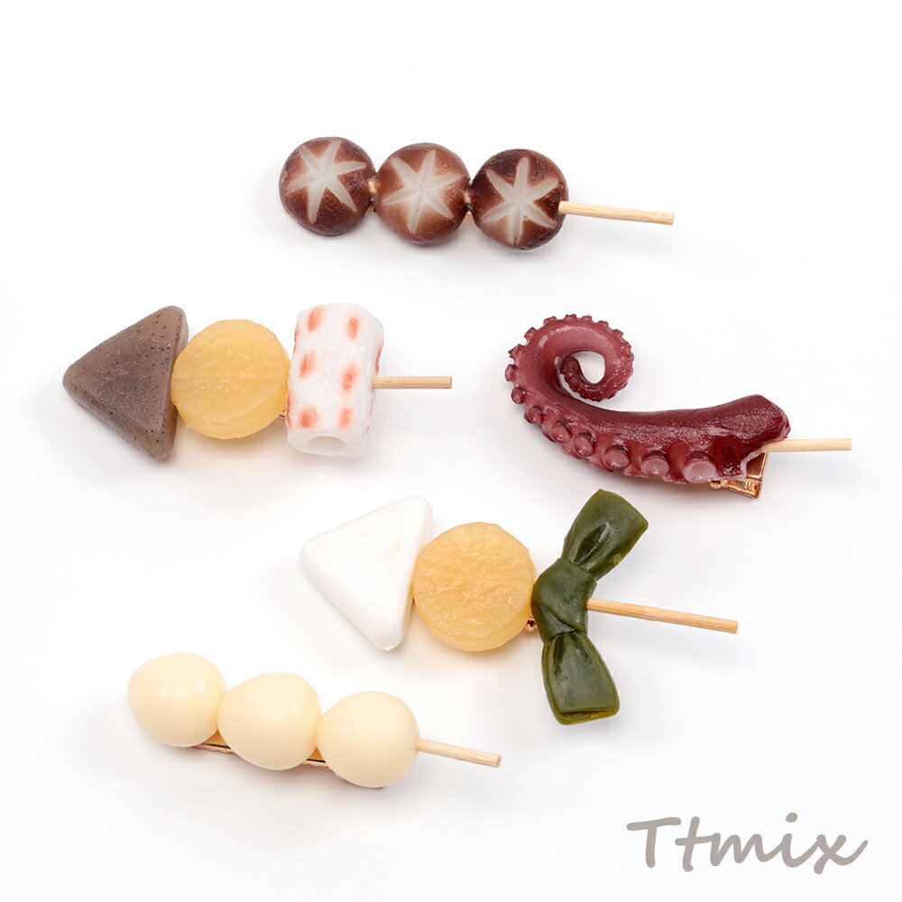 ヘアクリップ 食品サンプルヘアクリップ おでん ミニチュアフード前髪クリップ