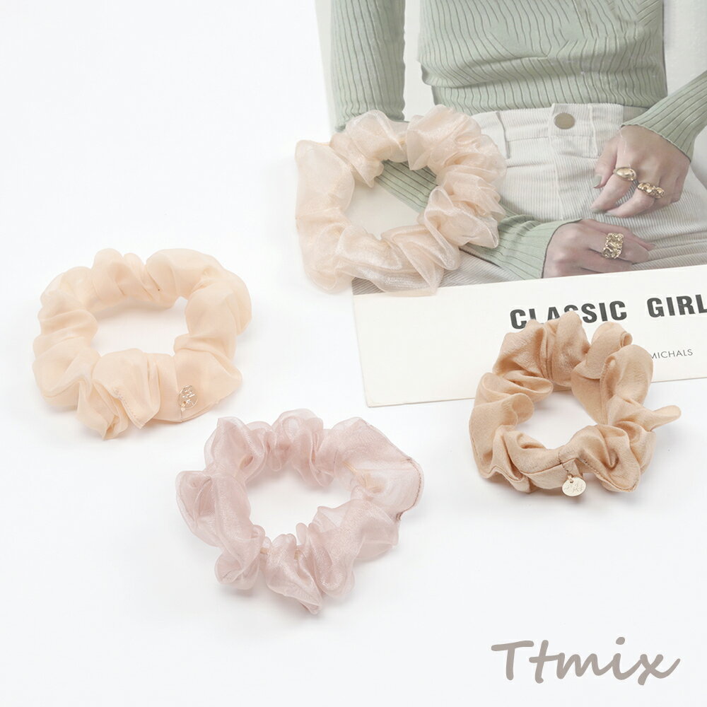 シュシュ オーガンジーシュシュ 通勤 通学 おでかけ ヘアアレンジ ヘアゴム 髪飾り ポニーテールゴム（1個）