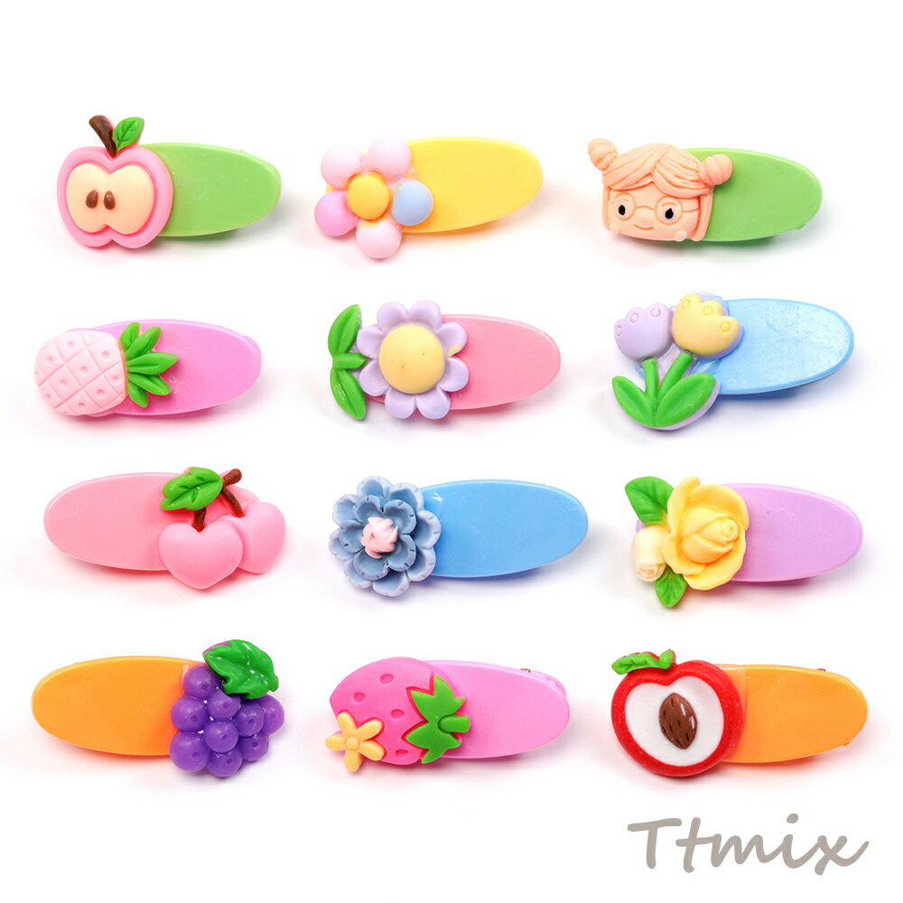 ヘアピン アクリル製 オーバル お徳用ミックス キッズ ヘアクリップ ※ランダムのため選べません 約40mm（6ヶ）