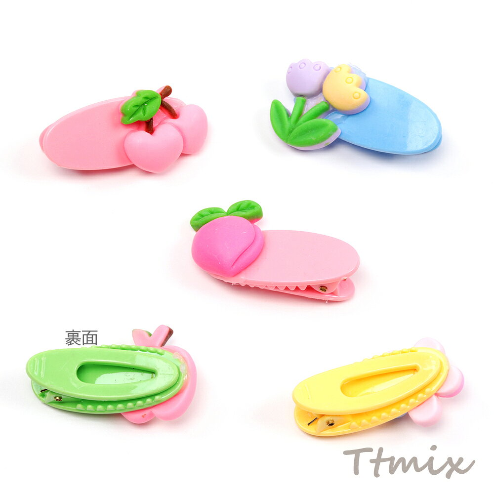 ヘアピン アクリル製 オーバル お徳用ミックス キッズ ヘアクリップ ※ランダムのため選べません 約40mm（6ヶ）