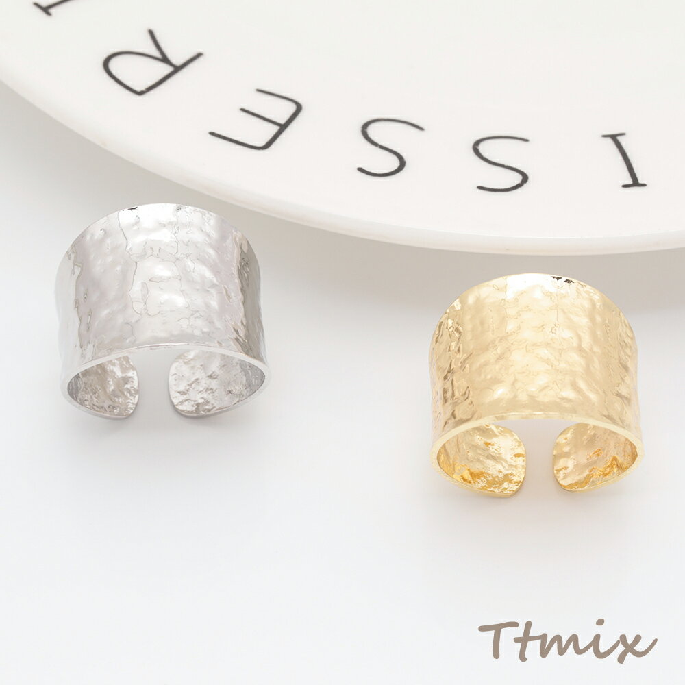 ファッションリング 指輪 ワイドリング 幅広リング カーブリング サイズ調整可 内径約18mm(幅約18mm)（1個）