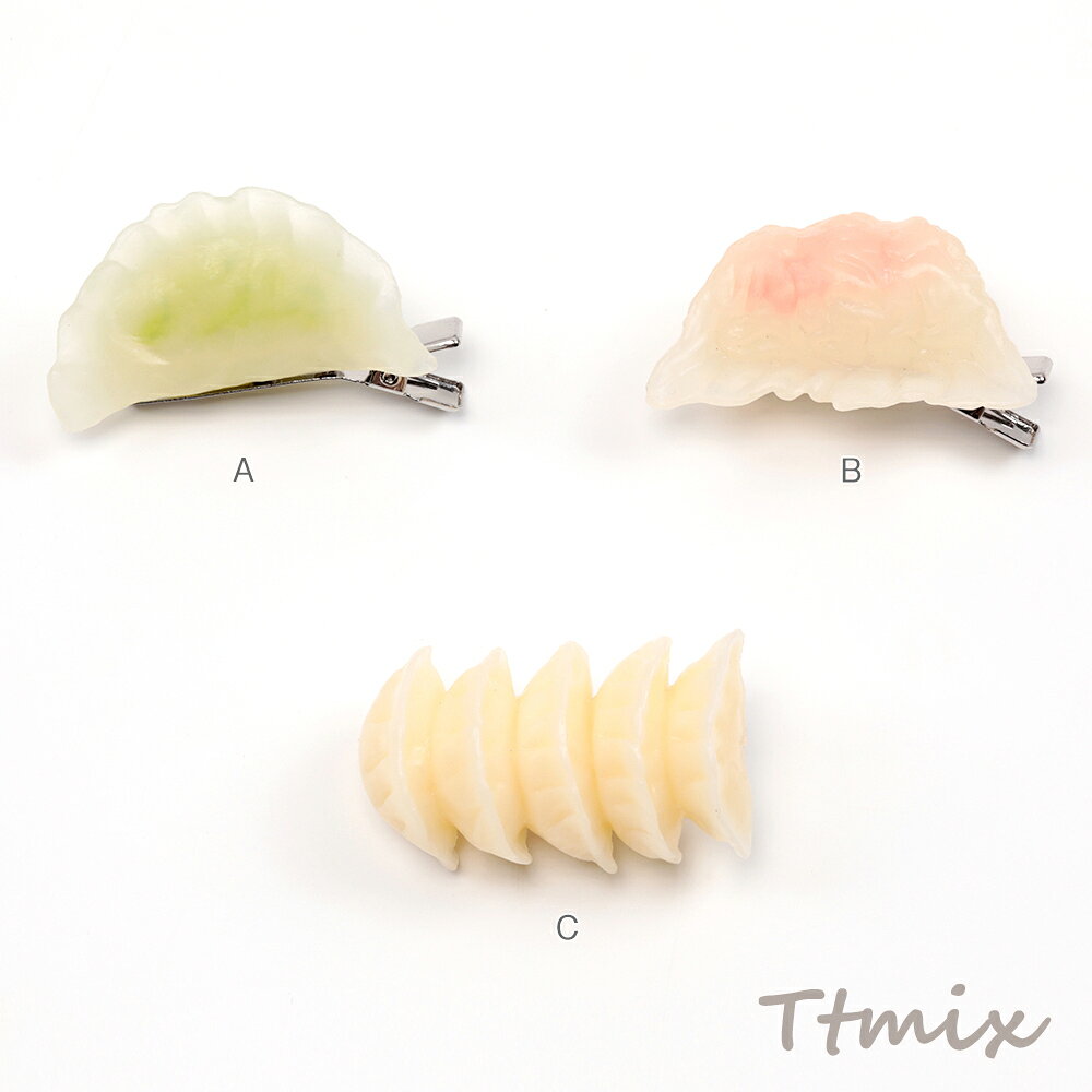 ROSSO小倉 楽天市場店のヘアクリップ 食品サンプルヘアクリップ 焼き餃子 ミニチュアフード前髪クリップ｜アングル2