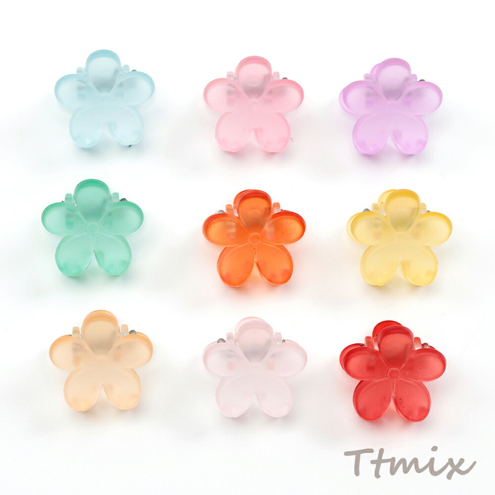 ミニクリップ フラワー ヘアクリップ ヘアアクセサリー かわいい 春夏カラー ※カラーランダム 約16mm（20ヶ）