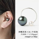 イヤーカフ イヤカフ イヤリング パール L プラチナ pt900 大ぶり レディース メンズ 片耳用 タヒチパール 南洋 真珠 ブラック 本物 シンプル かっ...