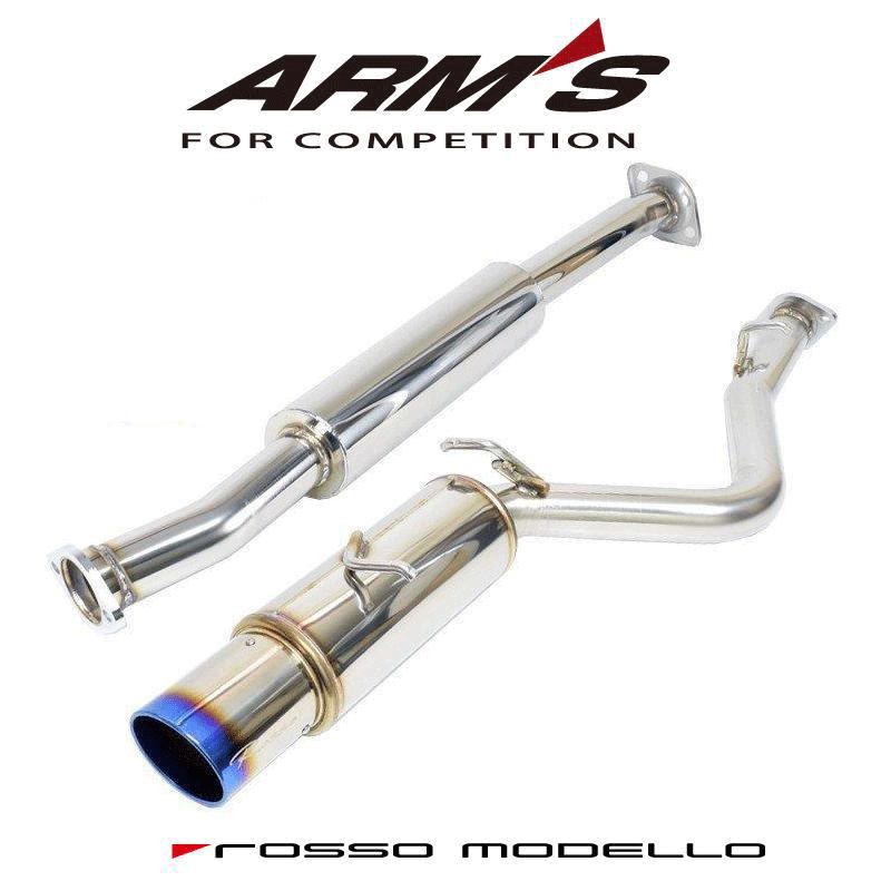 【競技用】ロッソモデロ ARMS GT-Titan T マフラーGR86 86マフラー ZN8 ZN6 競技用BRZ マフラー ZC6 ZD8 競技用フロントタイコ付き仕様、チタンテール