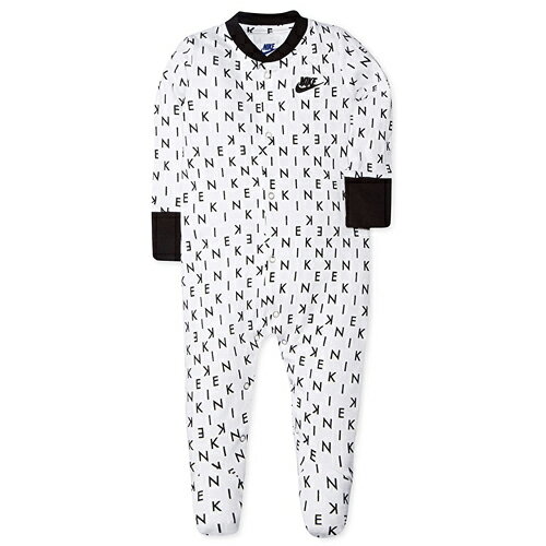 ナイキ NKN NIKE AOP FOOTED COVERALL カバーオール ベビー ロンパース 長袖 足つき パジャマ ベビー服 男の子 女の子 ブランド 赤ちゃん 出産祝い ギフト かわいい おしゃれ おすすめ 誕生日プレゼント プレゼント 人気 孫 贈り物 お祝い