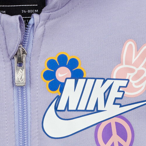 ナイキ NIKE NKN FLOWER CHILD HOODED COVERALL カバーオール ベビー ロンパース 長袖 フード付き フレンチテリー パジャマ ベビー服 男の子 女の子 ブランド 赤ちゃん 出産祝い ギフト かわいい おしゃれ おすすめ 誕生日プレゼント プレゼント 人気 孫 贈り物 お祝い