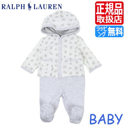 ラルフローレン　ベビー服 ポロ ラルフローレン ベビー Polo Ralph Lauren ラルフ 上下セット セットアップ パーカー ホワイト 女の子 ベビー服 男の子 ブランド ギフト 赤ちゃん かわいい おしゃれ おすすめ 誕生日プレゼント プレゼント 出産祝い 人気 孫 贈り物 お祝い