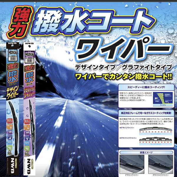 NWB 強力撥水コートグラファイトワイパー HG60A HG40A スバル インプレッサ WRX STI (5ドア) GRB、GRF H19.10〜H26.7(2007.10〜2014.7) ワイパー ブレード 運転席 助手席 2点セット フロント ガラス