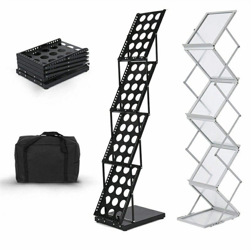 カタログスタンド 折りたたみ式 マガジンラック 布製バッグ付き A4情報ラック パンフレットスタンド 縦..