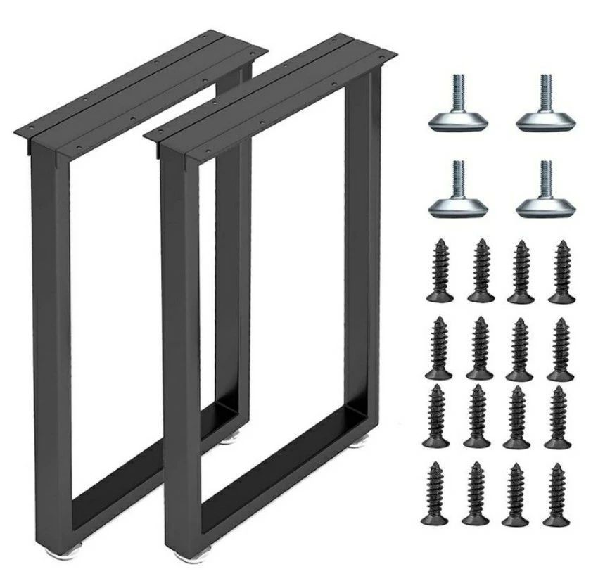 テーブル 脚 パーツ DIY テーブル脚 2本セット高さ40cm～100cm アイアン脚 黒 ブラック 鉄脚 スチール脚 取り替え脚自作 リメイク かんたん ダイニングテーブル デスク ワークデスク テーブル用 アジャスター付き