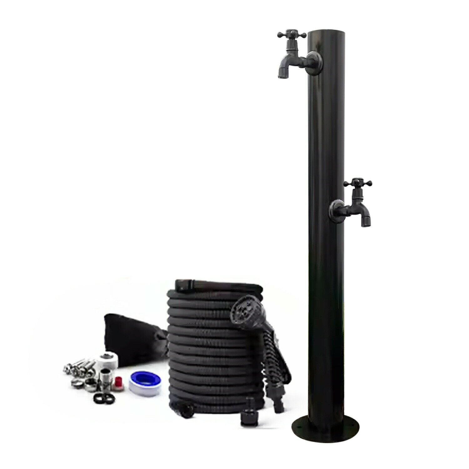 水栓柱 ステンレス 蛇口付き 高さ95cm 凍結防止 屋外での水栓設置に 立水栓 取扱説明書 黒