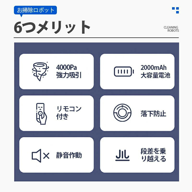 ロボット掃除機 お掃除ロボット 全自動掃除機 水拭き 拭き掃除 4000Pa USB充電 落...