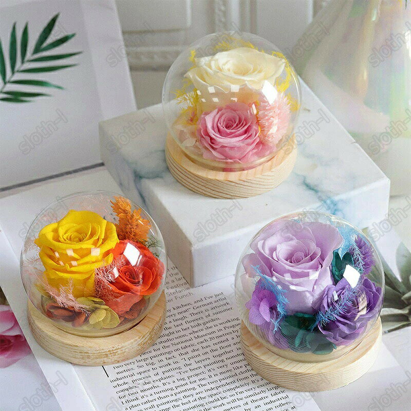 ハートのガラスカバー プリザーブドフラワー 選べる6種 パレット バラ 誕生日 プレゼント バレンタイン..