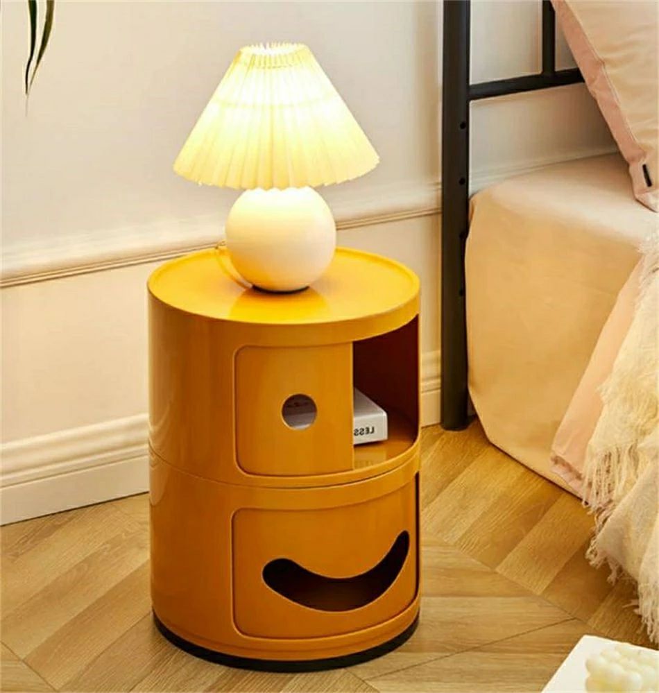 収納ラック サイドテーブル ベッドサイド ソファサイド 収納台 ニコニコちゃん スマイリーフェイス シンプル モダン レトロ 韓国インテ