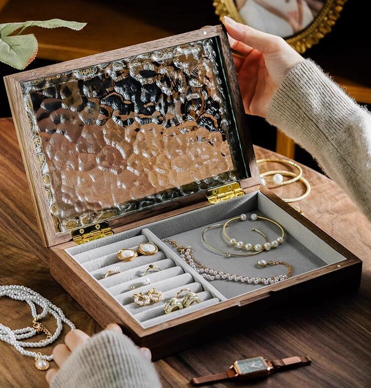 乐天商城 - 高見え 木製 ジュエリーボックス ジュエリーケース 大容量 ジュエリー収納 アクセサリー ケース アクセサリー収納 アクセサリーボックス リング ケース 宝石箱 小物収納ケース ピアス イヤリング 指輪 リング キッズ おしゃれ 可愛い プレゼント 整理