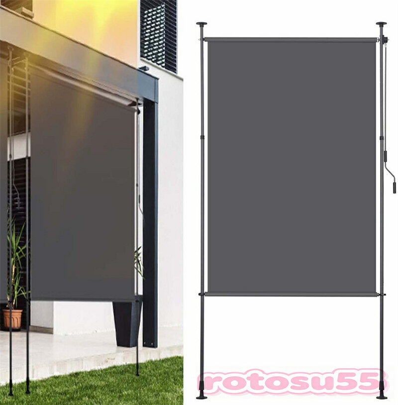 乐天商城 - 【 SALE】巻き上げ式縦型オーニングテント, 幅150/200cm, UVカット, つっぱり式サンシェード, 高さ調節可能, 目隠し機能付き, 窓・庭用