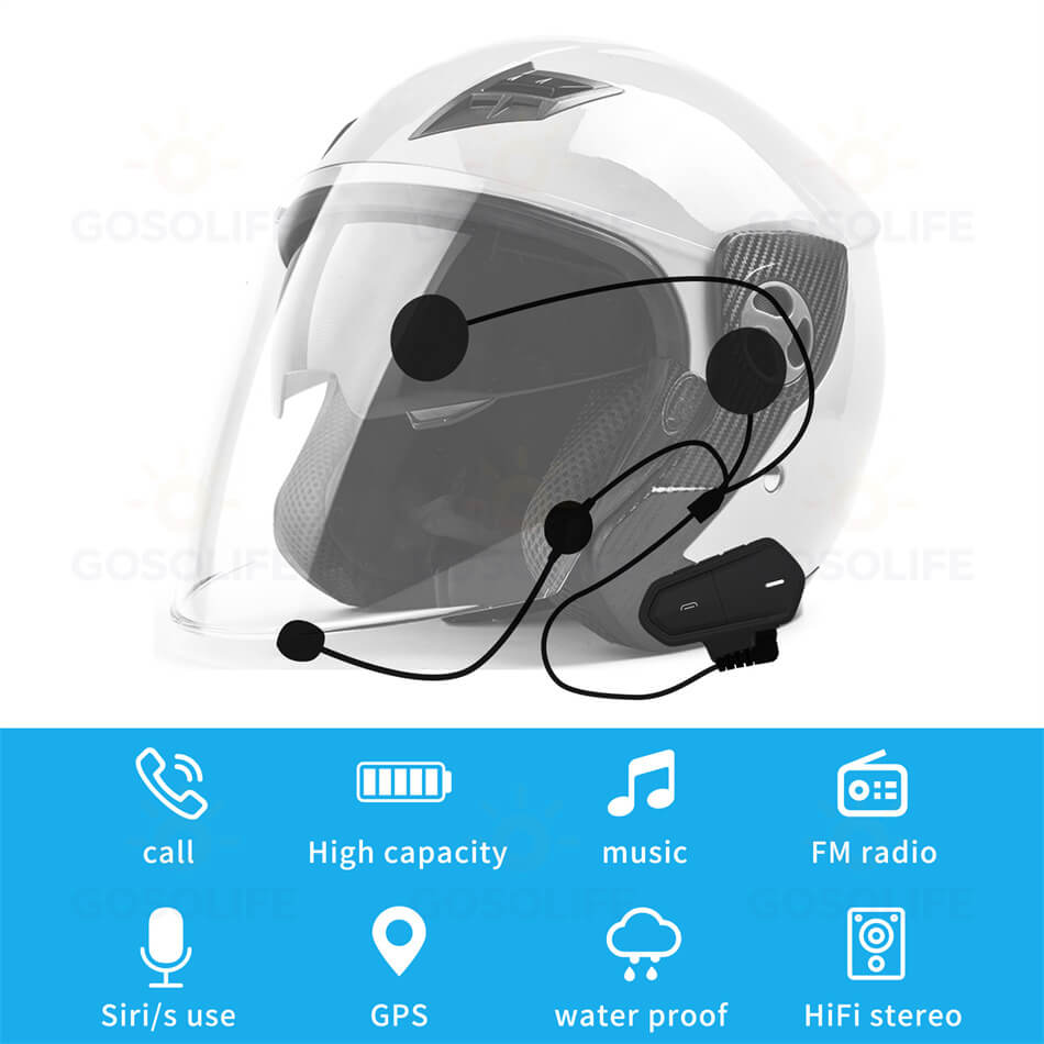バイクインカム イヤホン マイク ブルートゥース 薄型 ヘルメット ヘッドセットFMラジオ機能 IPX6防水 プロ向け音質・ノイズ低減 自動応答 大容量 高音質 防水 ハンズフリー通話 オートバイ スピーカー インカム用 バイク インカム音楽/音声コントロール/通話 1人用 rotosu55-10003239 rotosu55 サンプル画像2