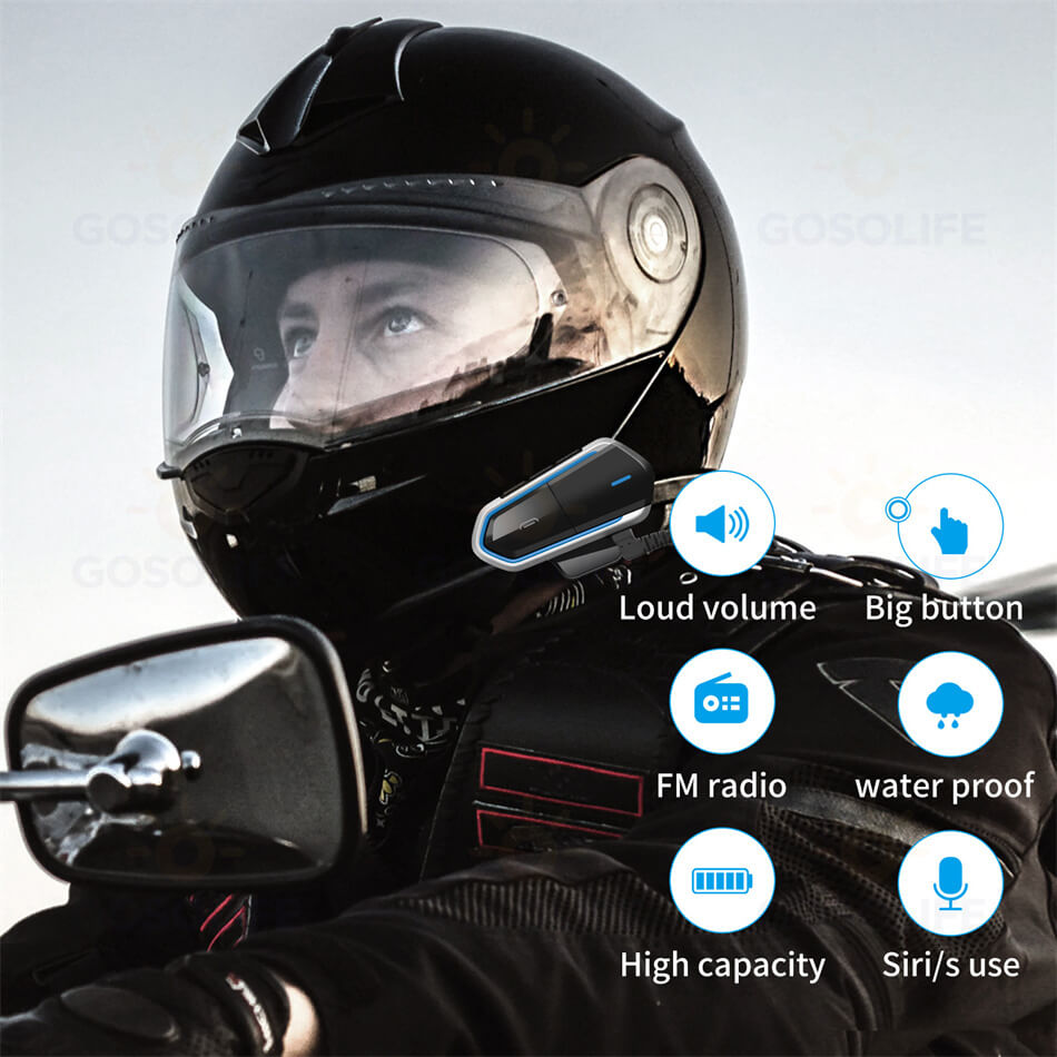 バイクインカム イヤホン マイク ブルートゥース 薄型 ヘルメット ヘッドセットFMラジオ機能 IPX6防水 プロ向け音質・ノイズ低減 自動応答 大容量 高音質 防水 ハンズフリー通話 オートバイ スピーカー インカム用 バイク インカム音楽/音声コントロール/通話 1人用 rotosu55-10003239 rotosu55 サンプル画像3