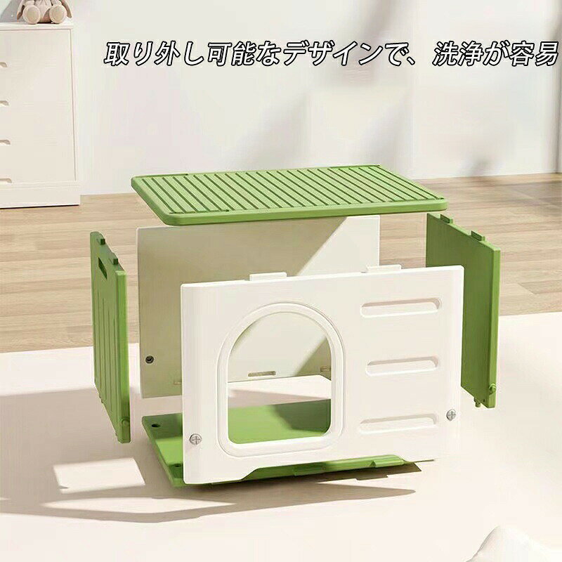 rotosu55のペットハウス 猫ハウス キャットハウス 猫小屋 犬小屋 猫ボックスハウス 組み立 洗え 通気性 防寒 雨よけ 屋外 防風 防雨 換気 四季通用｜アングル3