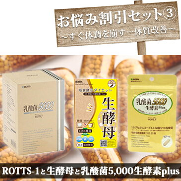 お悩み割引セット〜すぐ体調を崩す…体質改善〜ROTTS-1(乳酸菌9000)+生酵母+乳酸菌5,000生酵素plus
