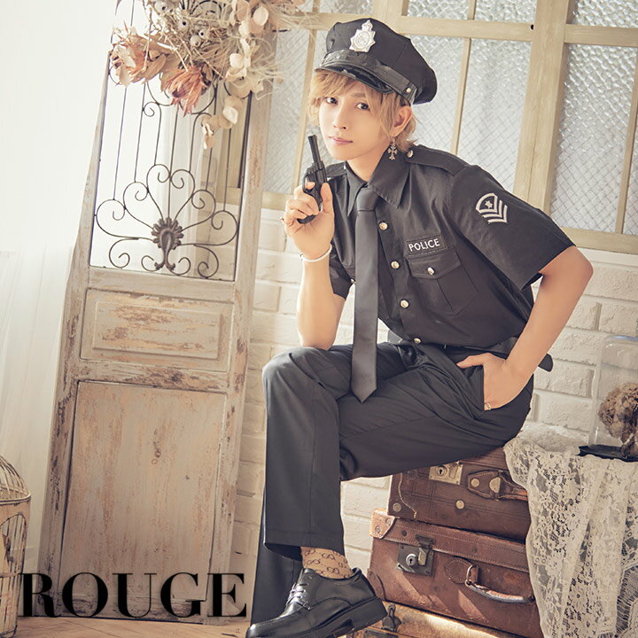 送料無料 仮装 コスプレ メンズ 男性 ハロウィン コス コスプレセット 【5点SET】ポリス 警官 警察官 コスプレセット ハロウィン イベント 大きいサイズ...