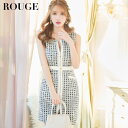 送料無料 あす楽 キャバドレス ツイード ノースリーブ チェック柄 タイトスカート ミニドレス 【ROUGE | ルージュ】 ミニドレス 4993YNdzw-231225-1