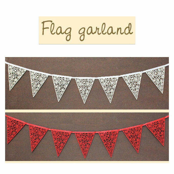 フラッグ　Xmas　FELT NOEL FLAG GARLAND RED： WHITE　フェルトノエル【フラッグガーランド】【母の日 父の日】【RCP】誕生日会 誕生日、結婚式、子供部屋　北欧インテリアに パーティーの吊り飾りフラッグガーラン