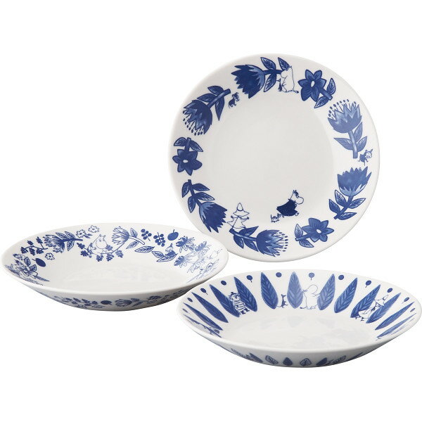 贈り物におすすめ 山加商店 ムーミン トリオパスタプレートセット 126752 ブルーフローラ テーブルウェア 出産祝・誕生日・入園・御祝・結婚祝【クリスマス】...