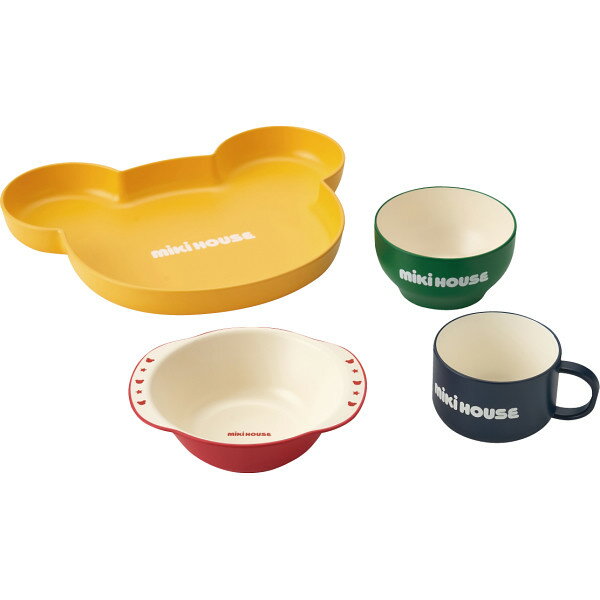 送料無料 贈り物におすすめ 出産祝い&お食い初めのプレゼントに最適です。ミキハウス ミキハウス テーブルウェアセット 離乳食に便利なベビー食器セット ギフト【ク...