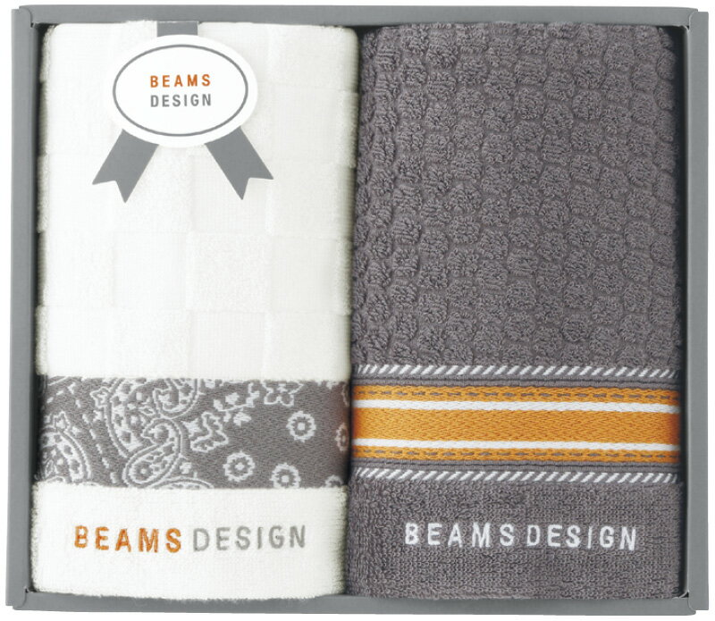 贈り物におすすめプレゼントに最適です。BEAMS DESIGN チェッカーバンダナ フェイスタオル2P 内祝 贈り物 快気祝い 還暦 新築 お返 出産祝・誕生日・入園・御祝・結婚祝【クリスマス】【歳暮 年賀】のし包装 袋 無料 メッセージカード無料