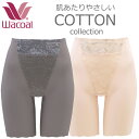 ワコール 【綿混素材】肌あたりやさしいCOTTON　collection ガードル（ロング丈） 1枚履きOKおなかすっきり、ヒップはやさしく包みこむ。はきごこちやわらか【入学 お返し】【母の日 父の日】