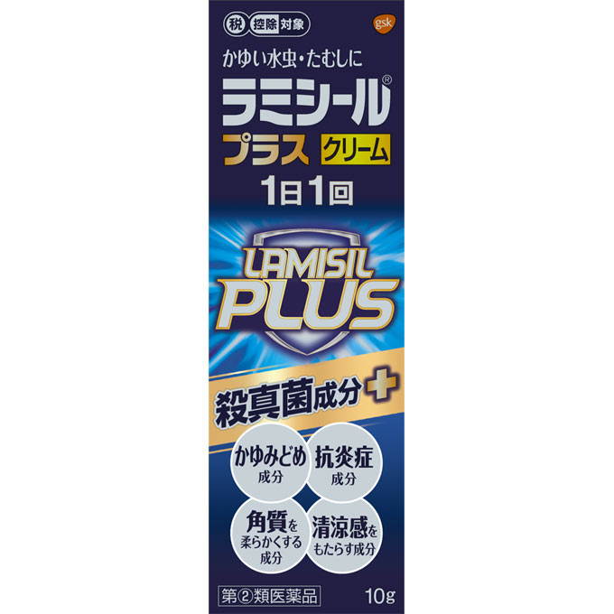 メール便をご利用の方は必ず以下ページをご確認ください。 ※このお薬は指定第2類医薬品です。 使用上、ご不明な点がある場合は医師、薬剤師又は登録販売者に相談ください。 水虫・たむしは白癬菌というカビ(真菌)が皮ふ表面にある角質層に感染 ・寄生しておきる皮ふ病です。ラミシールプラスクリームは、スイス・ノバルティス 社が開発した殺真菌成分テルビナフィン塩酸塩を配合する水虫・たむし治療薬です。 有効成分である「テルビナフィン塩酸塩」の優れた殺真菌作用と角質層への浸透力 は、1日1回の塗布で薬剤が患部に留まり、かゆみや痛みなどを引き起こす水虫・たむしに持続的に効果を発揮し、症状を治していきます。 ●クロタミトンが患部の不快なかゆみを鎮めます。 ●グリチルレチン酸が患部の炎症を抑えます。 ●l-メントールが爽やかな使用感を与えます。 ●尿素が水虫による皮ふのかさかさ、ひび割れを改善します。また、角質を柔らかくし、薬剤の浸透を助けます。 ●べとつかない、サラッとした使いごこちのよいクリームです。特にびらん(ジュクジュク)型や角化(かさかさ、ひび割れ)型の患部にお勧めします。 効果・効能 みずむし、いんきんたむし、ぜにたむし ●用法・用量 1日1回、適量を患部に塗布してください。 成分・分量 100g中 ・テルビナフィン塩酸塩 1g・クロタミトン5g・グリチルレチン酸 0.5g・l-メントール2g・尿素 5g 添加物:N-メチル-2-ピロリドン、オクチルドデカノール、グリセリン、カルボキシビニルポリマー、ステアリン酸グリセリン、ステアリン酸ポリオキシル、ジイソプロパノールアミン、pH調節剤 ●メーカー 　　 ノバルティス ファーマ株式会社 ●区分　　　　 日本製・指定第2類医薬品 ●分類　　　　　みずむし ●広告文責　　 株式会社ルージュ 03-3980-1585 ※画像はイメージ画像となっております。 テスター品 試用見本品 半額以下な掘り出しもの満載 噂の『特価品』はココをクリック外箱不良 箱つぶれ 箱なし 難あり 在庫処分 キズ有 アウトレットなどですが激レアな商品が見つかるかも…商品の発売日・カラー種類・タイプなどの商品の詳細情報につきましては各商品の発売元・製造メーカーに直接お問い合わせください。それらのお問い合わせおよび特価品に関するご質問は一切お答えしません。ご了承ください。ご注文その他の事を問い合わせ希望の方はご質問前にこちらのページをよくお読みください。よくある質問集