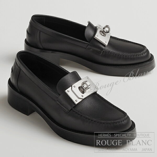 エルメス　モカシン　ローファー　”ホット”　黒　ブラック　#36 【新品】HERMES Loafer 