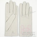 エルメス 手袋 グローブ シェーヌダンクル パールグレー×ピンクステッチ ラムスキン #6.5 (17cm) タグ付 【新品】HERMES Gloves Chaine d'ancre Gris perle×Pink stitch Lambskin 【NEW】