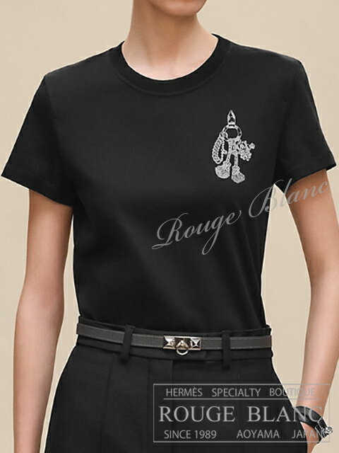 エルメス 2025 A/W Tシャツ ”カルトゥッシュ” ブラック #36 タグ付 【新品】HERMES Printed straight T-shirt Black 【NEW】