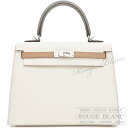 エルメス　ケリー25　外縫い　ナタ×チャイ×グリメイヤー　トリコロール　エプソン　シルバー金具　HERMES Kelly25 Nata×Chai×Gris meyer Tri-color Epsom Silver Buckle 