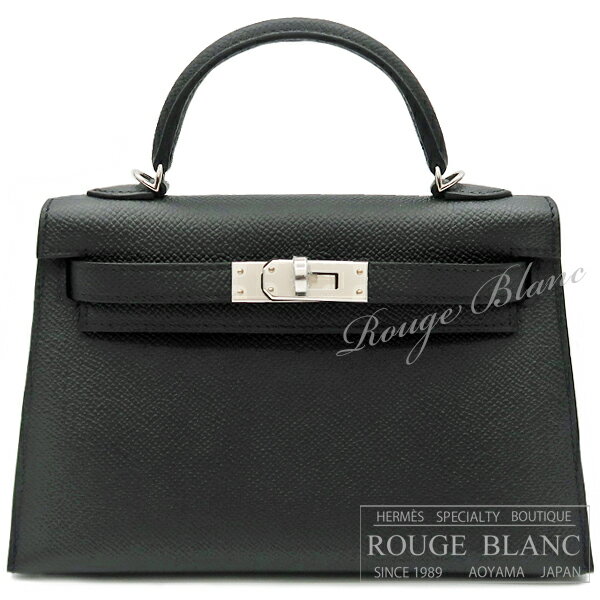 【エルメス/ミニケリー/ケリー/バーキン/HERMES】エルメス　ケリーミニ 2/ミニケリー 2　黒　ブラック　エプソン　シルバー金具 外縫い 【新品】HERMES Mini Kelly 2 Black Epsom Silver Buckle【NEW】のサムネイル