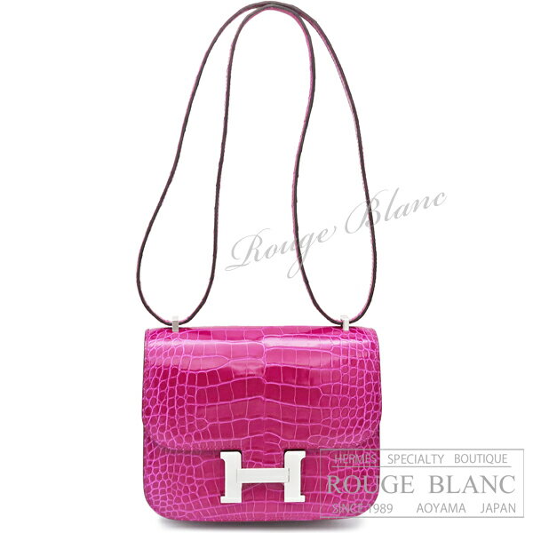 【エルメス/コンスタンス/HERMES/新品/コンスタンスミニ】エルメス コンスタンスミニ ローズパープル クロコダイル アリゲーターリセ シルバー金具 ショルダーバッグ【新品】HERMES Constance mini Rose pourpre Alligator Lisse Silver Buckle【NEW】のサムネイル