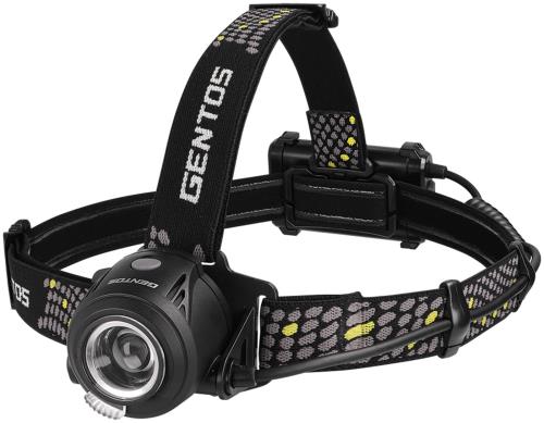 【送料無料】GENTOS(ジェントス) LED ヘッドライト 明るさ420ルーメン/実用点灯7時間/後部認識灯 単3形電池3本または専用充電池(別売り)