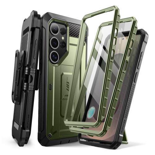 SUPCASE Galaxy S25Ultra ケース 5G 2025年 SC-52F/SCG32 米軍MIL規格取得 二枚前面カバー 回転式ベルトクリップ付属 スタ