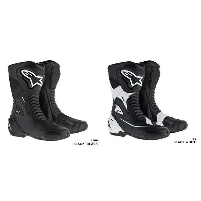 【Alpinestars】 2223517 SMX-S オンロードブーツ ブラックブラック1100 ブラックホワイト12 バイク アルパインスターズ alpinestars-2223517