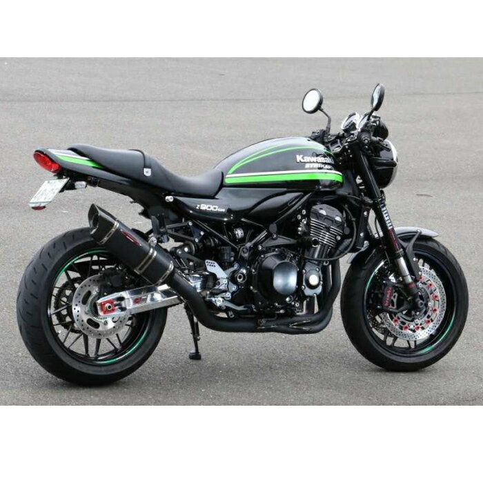 【STRIKER】91411IMJ-BK2 ストライカー Z900RS/CAFE INTER MODEL SCフルエキゾースト OFF-TypeB JMCA タイプ2 4-1 STD 異形カーボンエンド チタンブラックライン KAWASAKI バイク マフラー