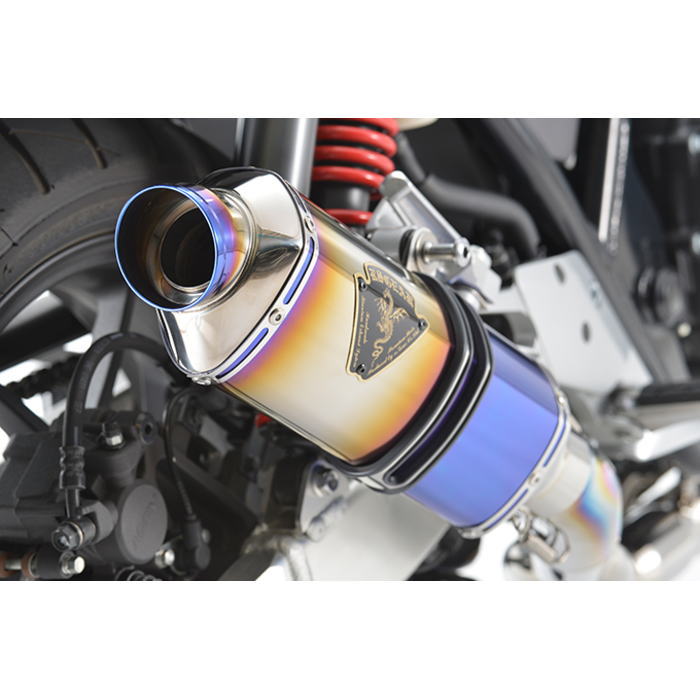 【アールズギア】WH34-S1SD CB400SF/SB (18-) ワイバンR フルエキゾースト マフラー シングル (チタンドラッグブルー) バイク 政府認証 r's gear