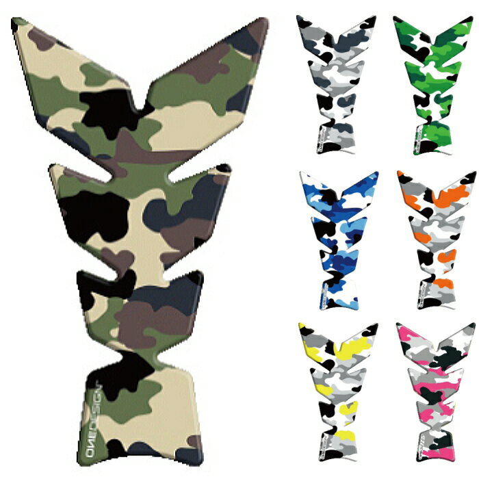 【print】PI0016 プリント タンクパッド MOON カモフラ柄 (213mm×123mm) バイク タンクプロテクター