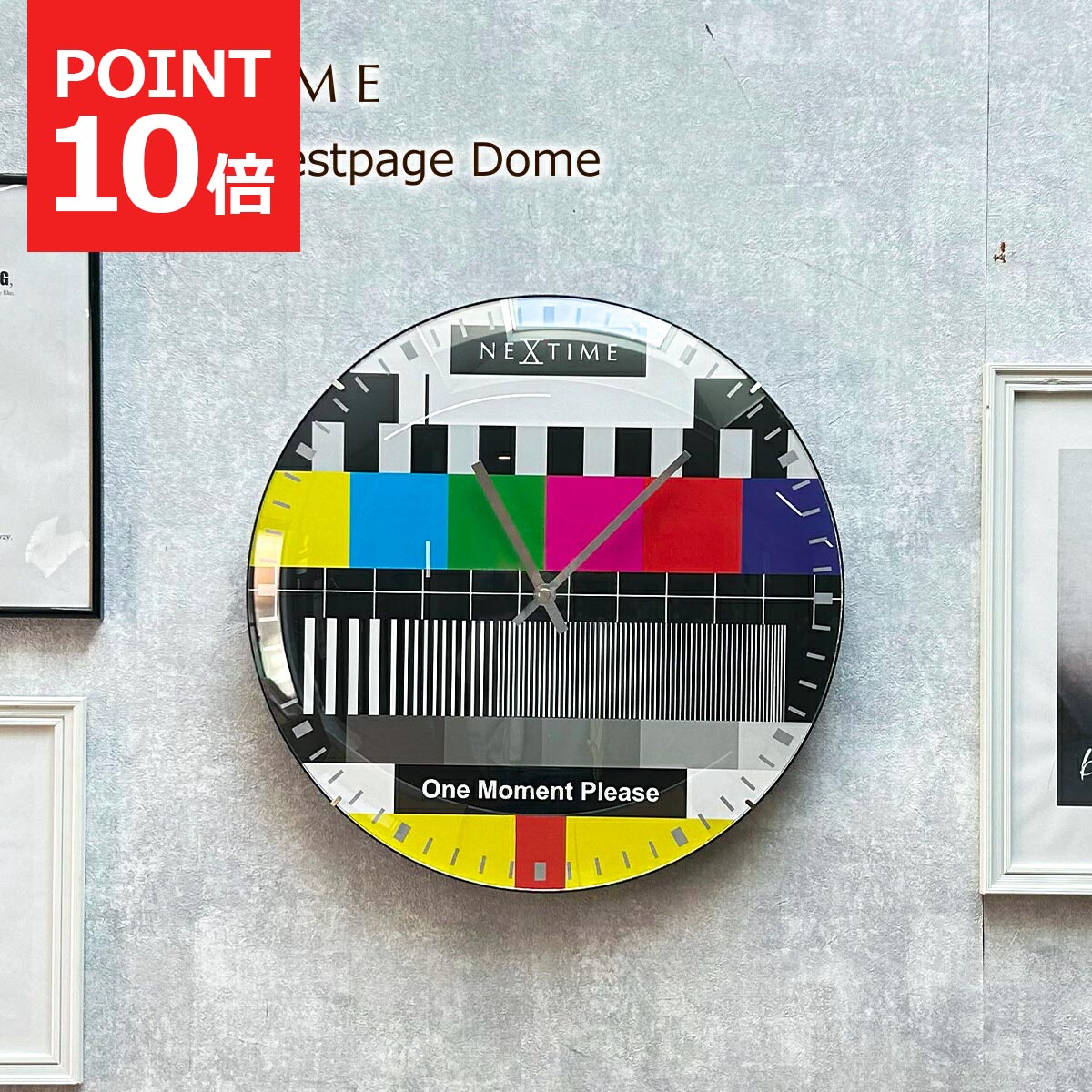 【クーポン配布中】掛け時計 おしゃれ 北欧 時計 壁掛け時計 ウォールクロック Testpage Dome ミックス..